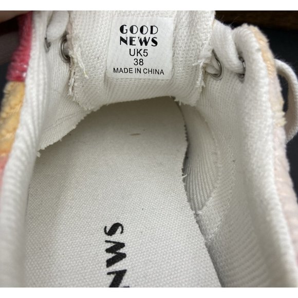 GOOD NEWS OPAL TIE DYE CORDUROY. PINK/ORANGE SIZE US 7 / UK 5 / EU 38 NWOT - Picture 10 of 10